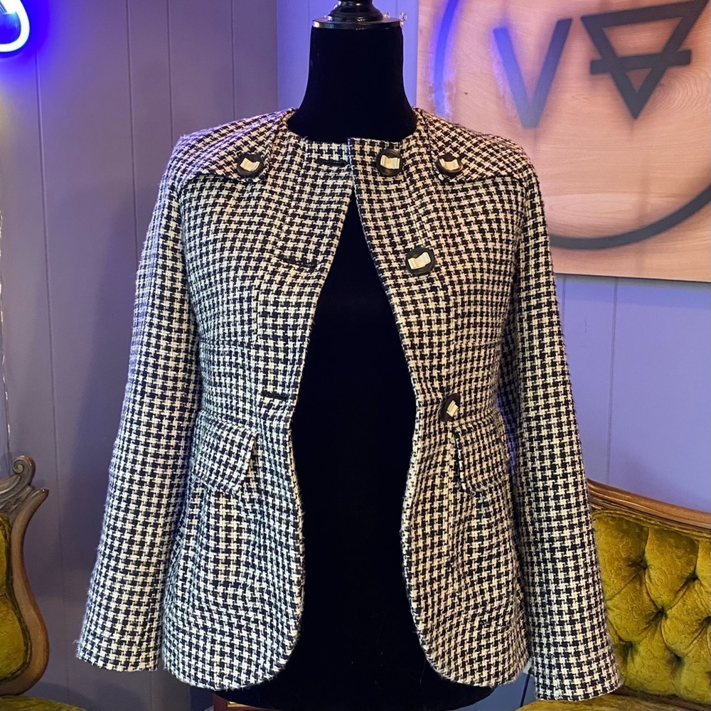 Red Valentino Navy Houndstooth Blazer